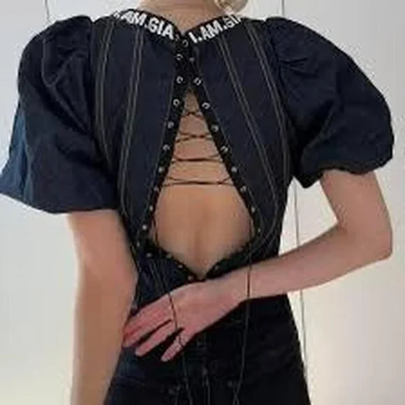 I.AM.GIA Chelsey Corset Denim Top - Picture 2 of 4